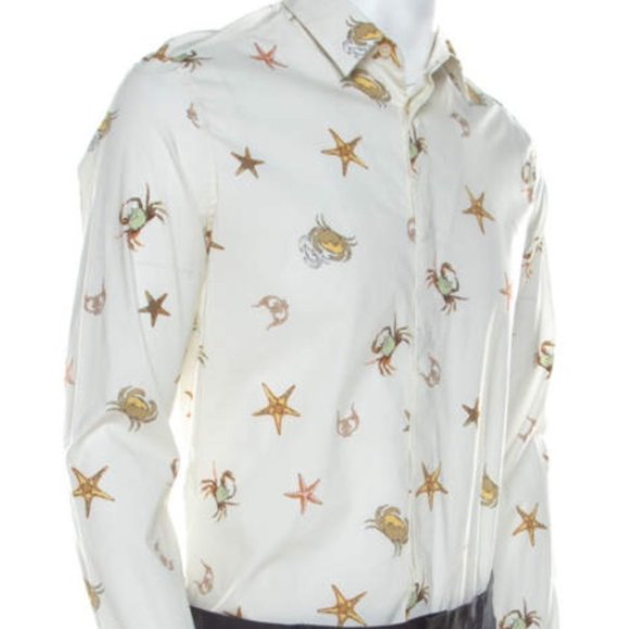 Versace Collection white sea creatures dress shirt - LIKE NEW!